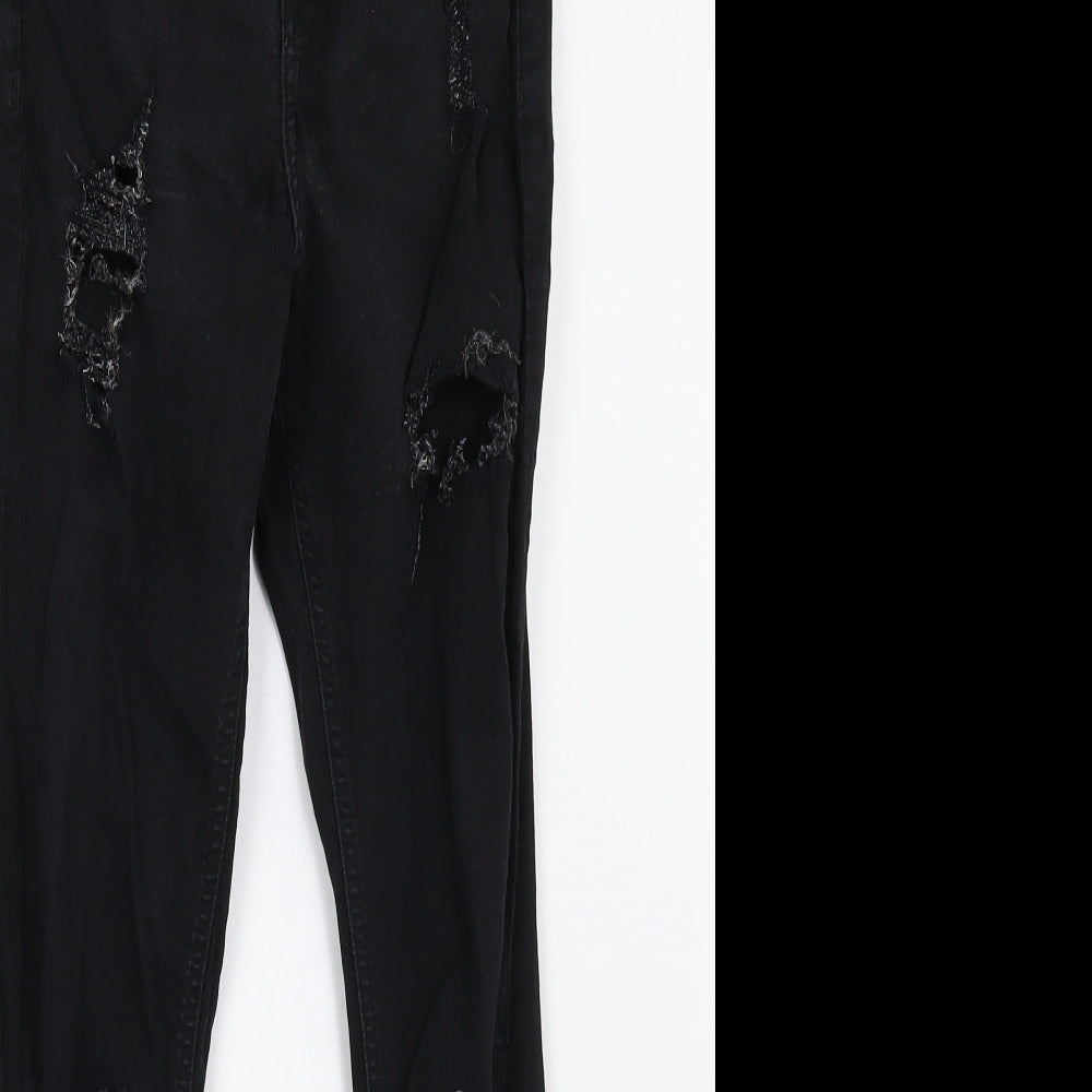 Topshop Womens Black  Denim Skinny Jeans Size 28 L32 in