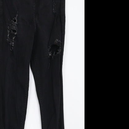 Topshop Womens Black  Denim Skinny Jeans Size 28 L32 in