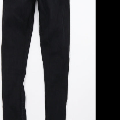 Topshop Womens Black  Denim Skinny Jeans Size 28 L32 in