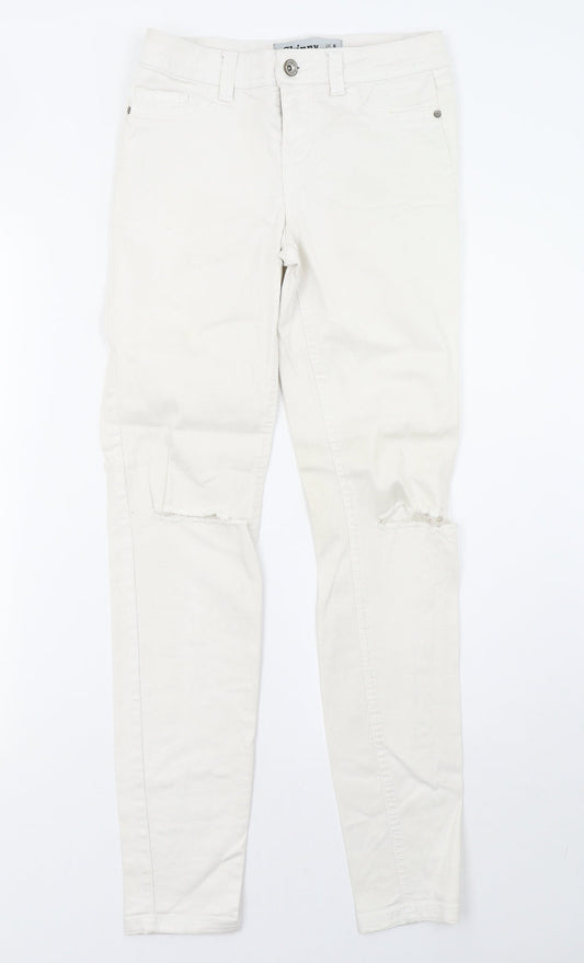 New Look Womens White  Denim Skinny Jeans Size 8 L32 in