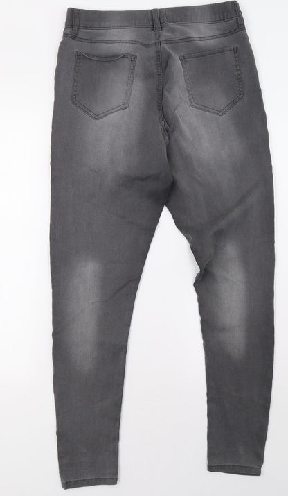 F&F Womens Grey  Denim Jegging Trousers Size 10 L32 in