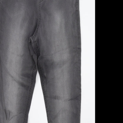 F&F Womens Grey  Denim Jegging Trousers Size 10 L32 in