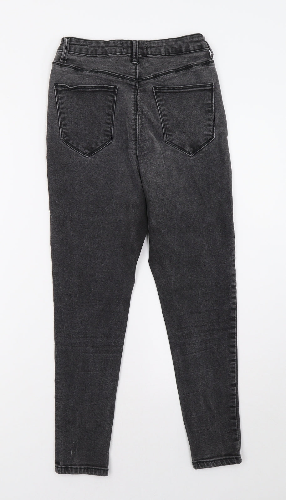 Dorothy Perkins Womens Grey  Denim Straight Jeans Size 10 L26 in