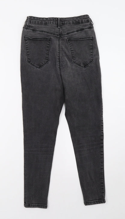 Dorothy Perkins Womens Grey  Denim Straight Jeans Size 10 L26 in