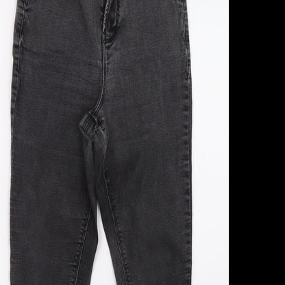 Dorothy Perkins Womens Grey  Denim Straight Jeans Size 10 L26 in