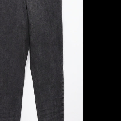 Dorothy Perkins Womens Grey  Denim Straight Jeans Size 10 L26 in