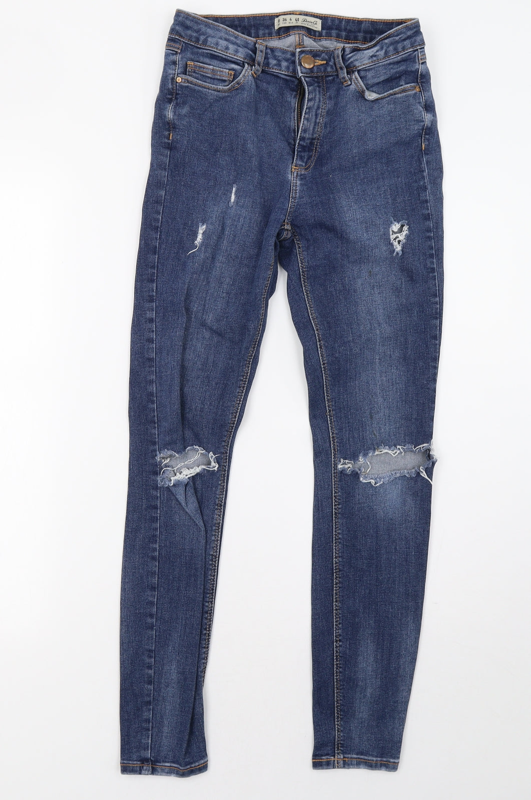 Primark Womens Blue  Denim Straight Jeans Size 8 L28 in