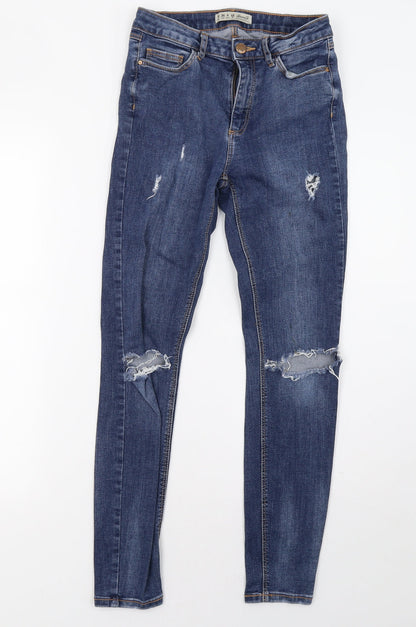Primark Womens Blue  Denim Straight Jeans Size 8 L28 in