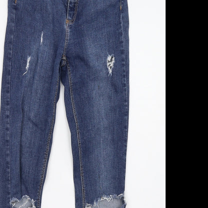 Primark Womens Blue  Denim Straight Jeans Size 8 L28 in