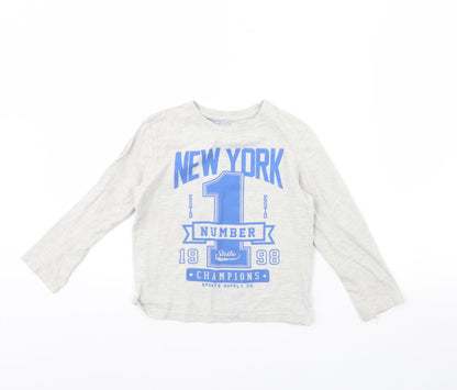 Primark Boys Grey   Basic T-Shirt Size 6 Years  - New york
