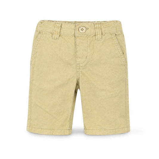 Front view of Denim CO boys’ beige chino shorts, size 2, years
