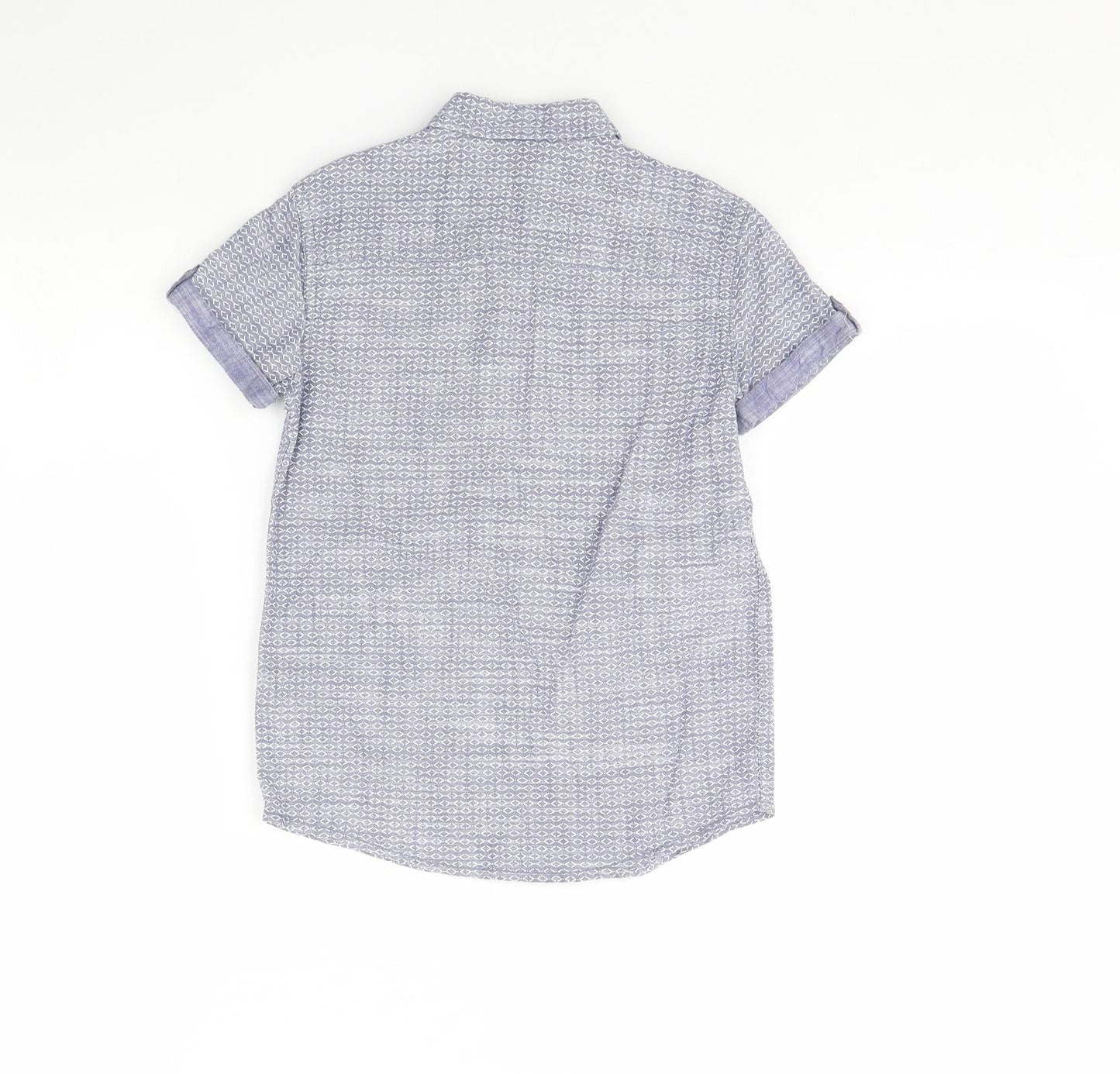 George Boys Blue Geometric  Basic Button-Up Size 6 Years