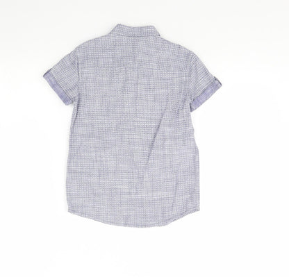 George Boys Blue Geometric  Basic Button-Up Size 6 Years