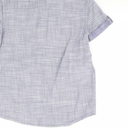 George Boys Blue Geometric  Basic Button-Up Size 6 Years