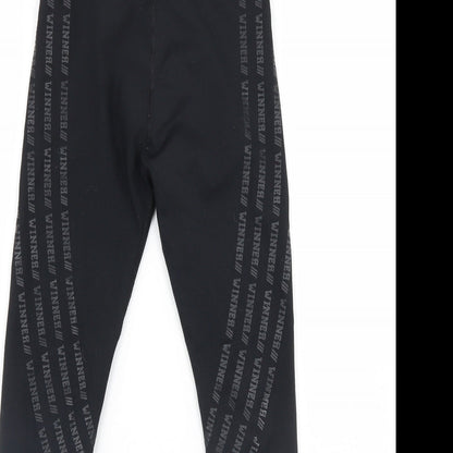 m&s Girls Black   Capri Trousers Size 8 Years