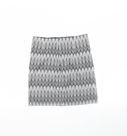 Daisy Street Womens Black Geometric  Mini Skirt Size 10