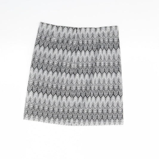 Daisy Street Womens Black Geometric  Mini Skirt Size 10
