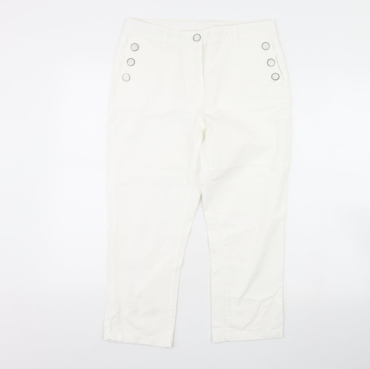 Womens UK Size 10 Maine Regular Fit  White Trousers