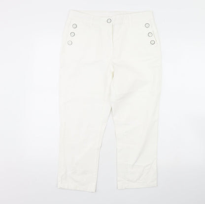 Womens UK Size 10 Maine Regular Fit  White Trousers