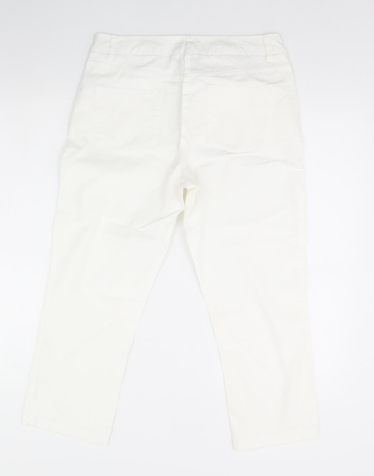 Womens UK Size 10 Maine Regular Fit  White Trousers