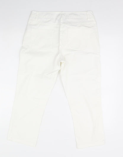 Womens UK Size 10 Maine Regular Fit  White Trousers