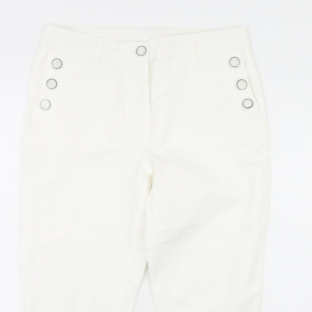 Womens UK Size 10 Maine Regular Fit  White Trousers