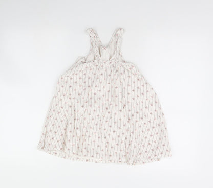 m&s Girls White Striped  Maxi  Size 2 Years