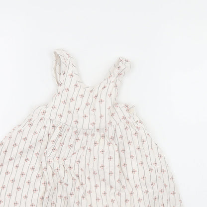 m&s Girls White Striped  Maxi  Size 2 Years