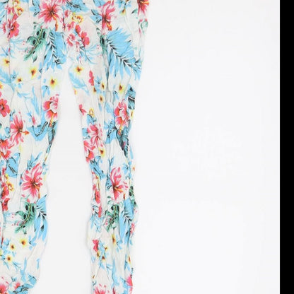 TU Girls White Floral  Capri Trousers Size 9 Months