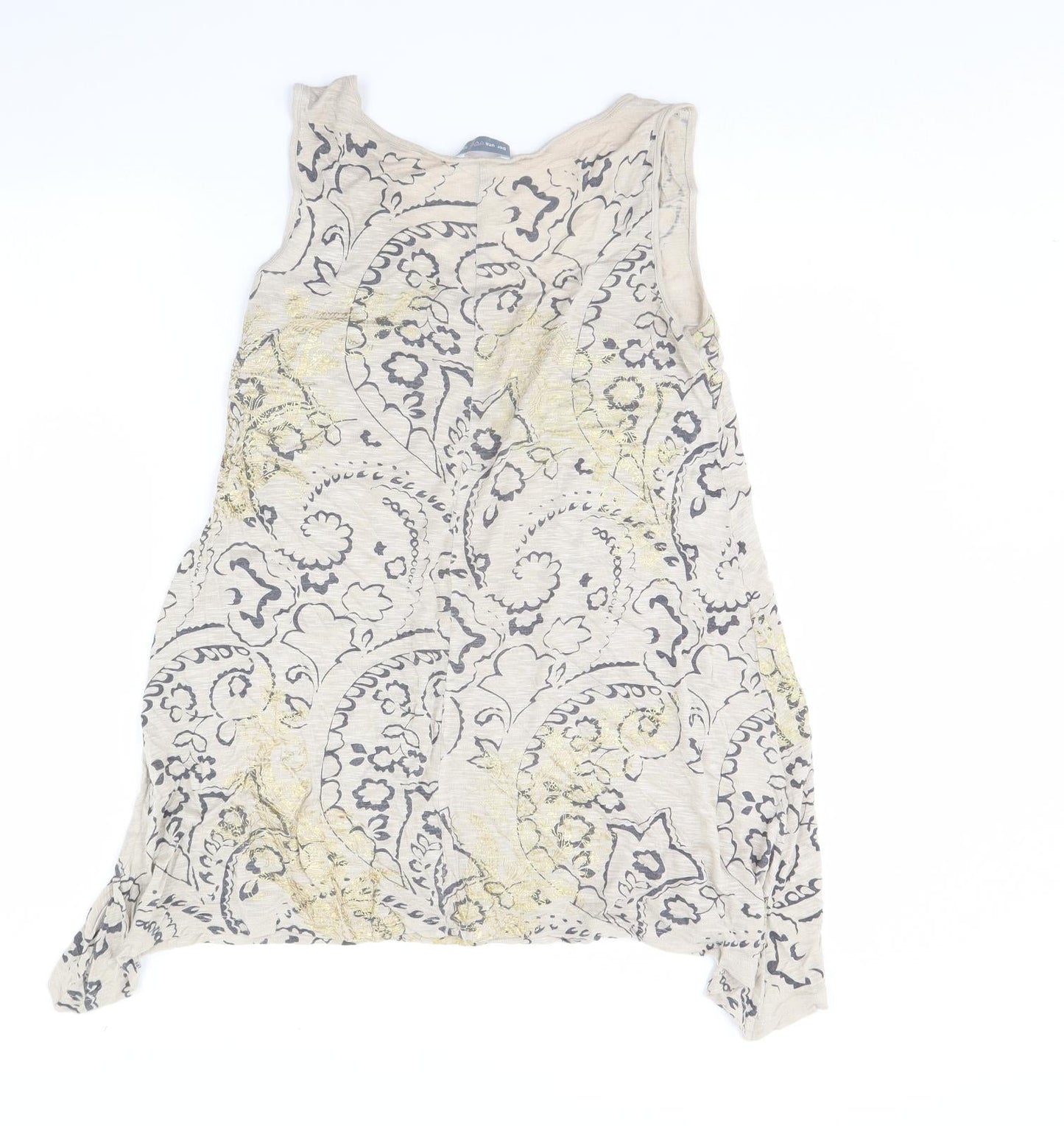Womens UK Size 10 Per Una Beige Basic Tank