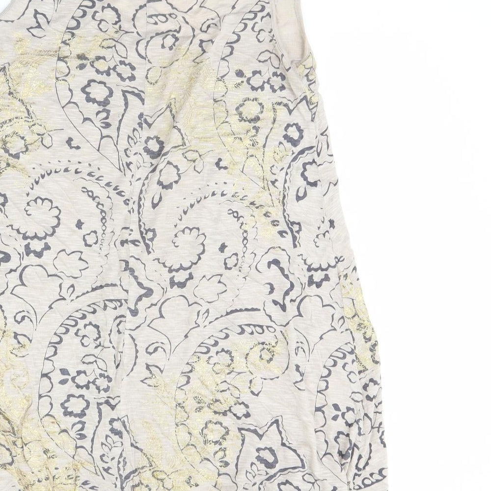 Womens UK Size 10 Per Una Beige Basic Tank