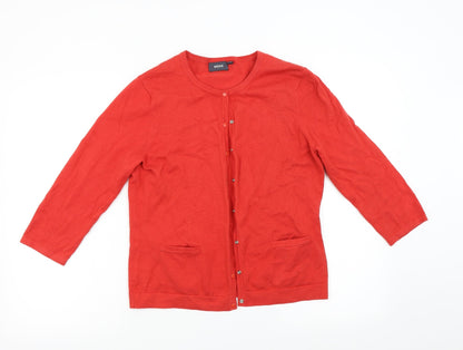 Womens UK Size L Mexx Red Cardigan Jumper