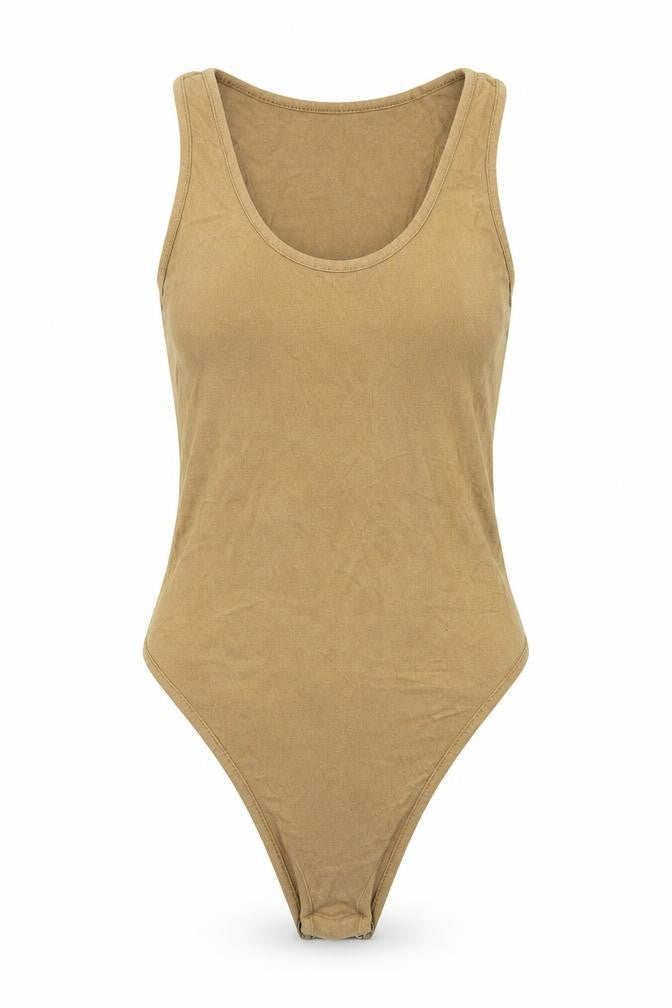 Womens UK Size 10 Pretty Little Thing One-Piece Brown Bodysuit