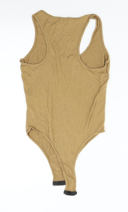 Pretty Little Thing Womens Brown   Bodysuit One-Piece Size 10