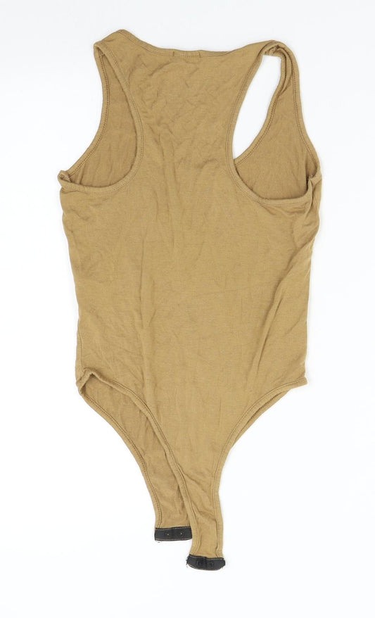 Pretty Little Thing Womens Brown   Bodysuit One-Piece Size 10