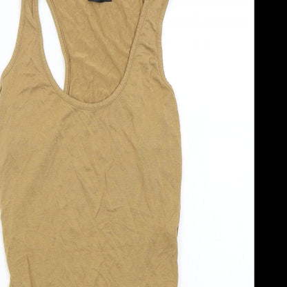 Pretty Little Thing Womens Brown   Bodysuit One-Piece Size 10