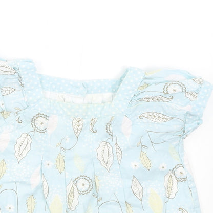 Matalan Girls Blue Floral  Basic Blouse Size 3-6 Months