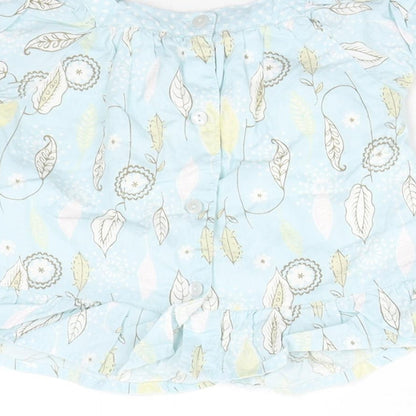 Matalan Girls Blue Floral  Basic Blouse Size 3-6 Months