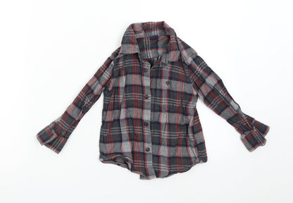 Baby Gap Boys Grey Check  Basic Button-Up Size 3 Years