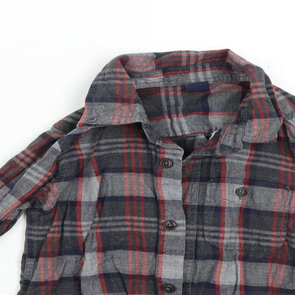Baby Gap Boys Grey Check  Basic Button-Up Size 3 Years