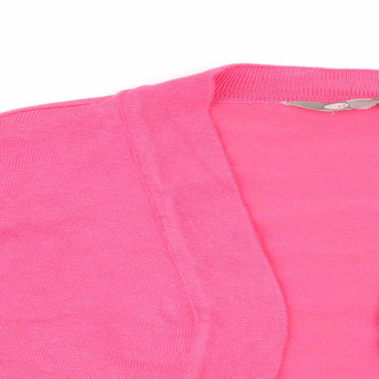 Womens UK Size L Mia Moda Pink Cardigan Jumper