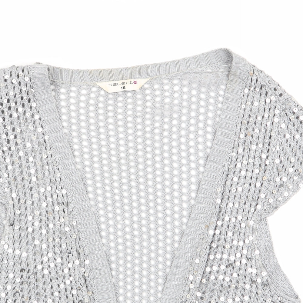 Womens UK Size 16 Select Grey Cardigan Jumper
