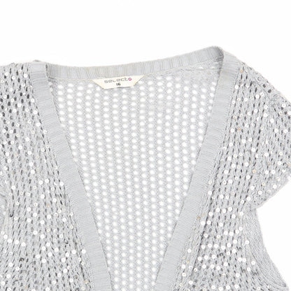 Womens UK Size 16 Select Grey Cardigan Jumper