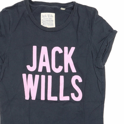 Womens UK Size 8 Jack Wills Blue Basic T-Shirt