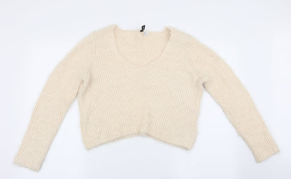 Womens UK Size 10 Divided Ivory Pullover Jumper