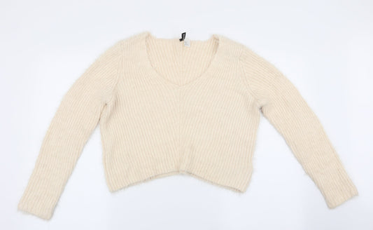 Womens UK Size 10 Divided Ivory Pullover Jumper