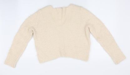 Womens UK Size 10 Divided Ivory Pullover Jumper