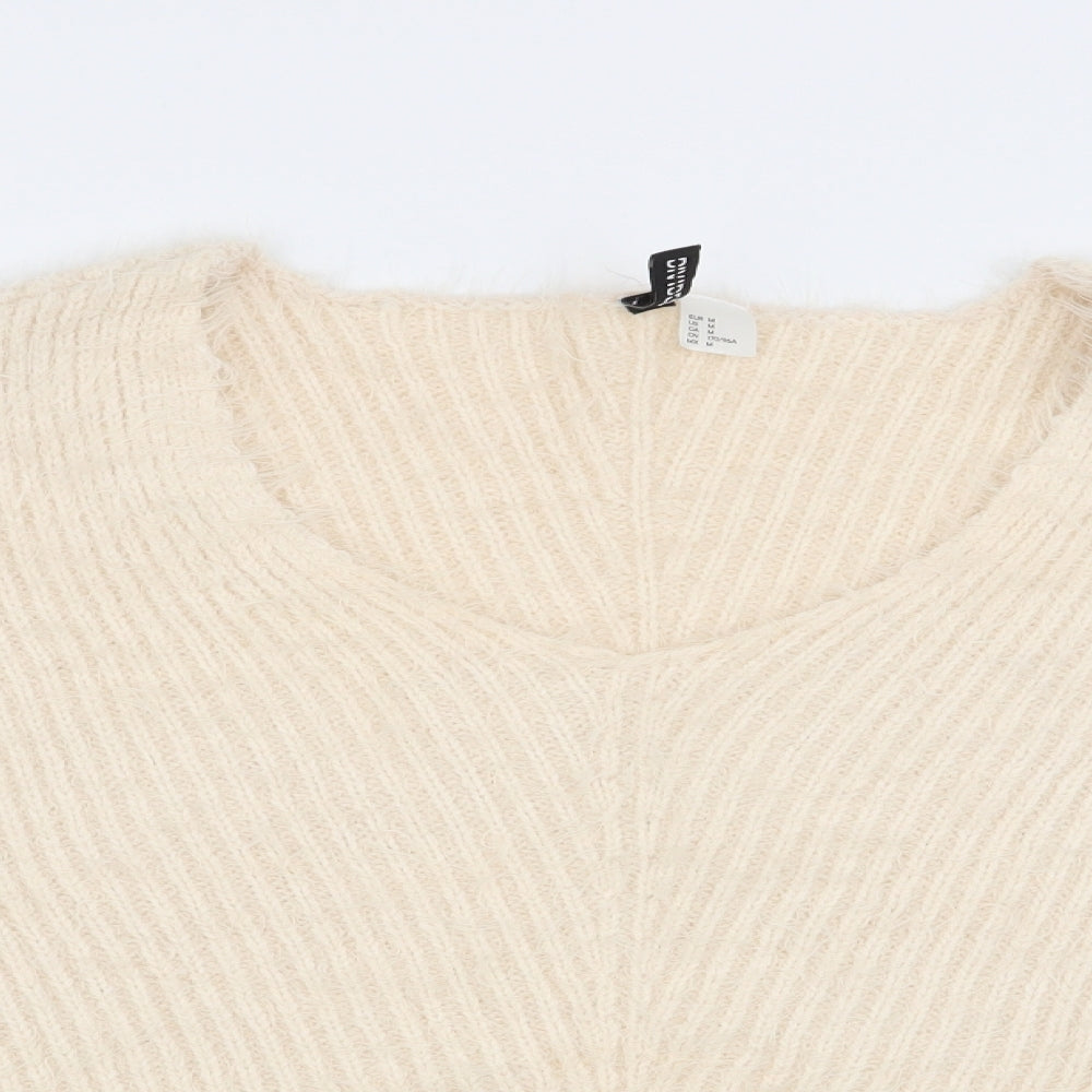 Womens UK Size 10 Divided Ivory Pullover Jumper