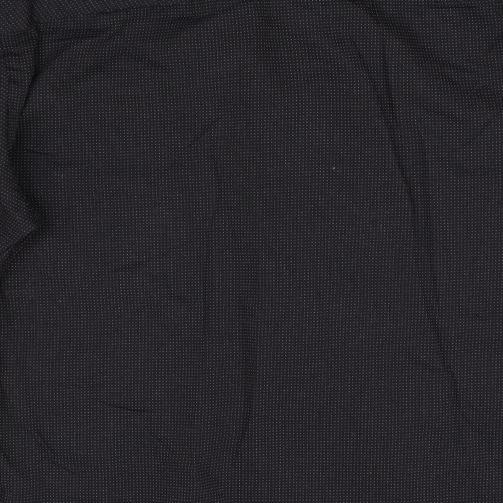 Mens UK Size M Trait Black  Button-Up Long Sleeve Casual Shirt