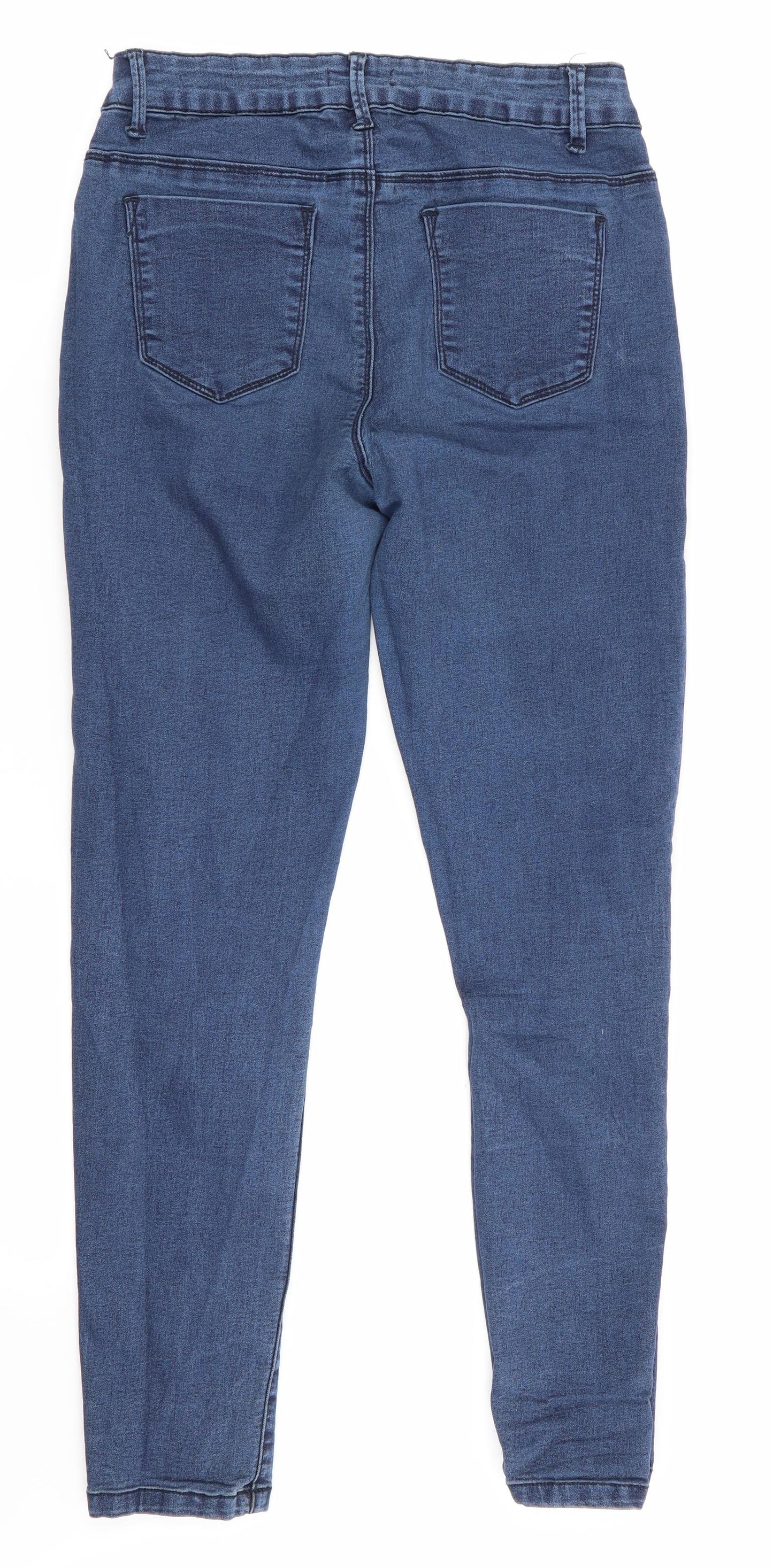 Boohoo Womens Blue   Skinny Jeans Size 12 L25 in - cropped